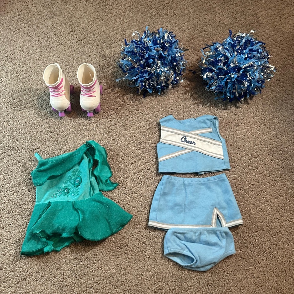 American girl cheer, ice skating, and roller blades